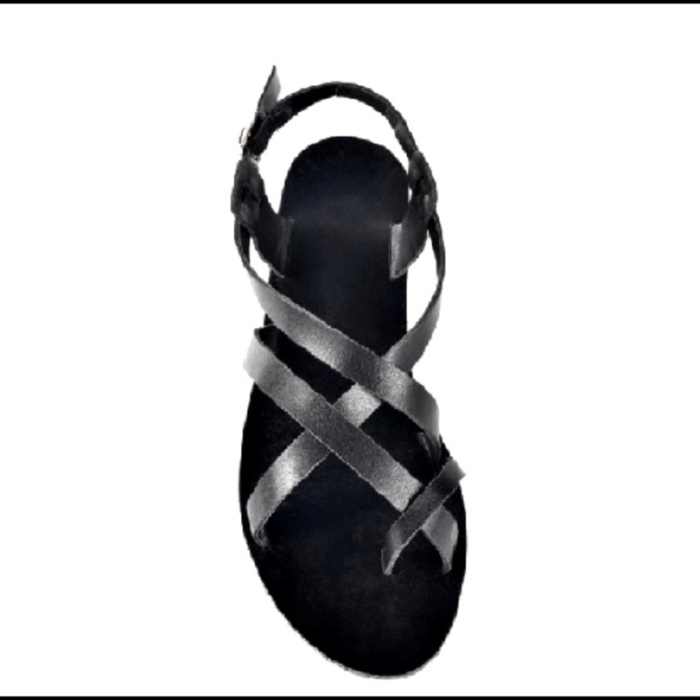 Vegan Leather Criss Cross Ankle Strap Sandals